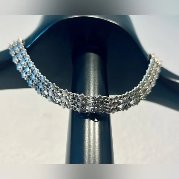 Vintage Silver Tone Choker Necklace - Picture 2 of 3